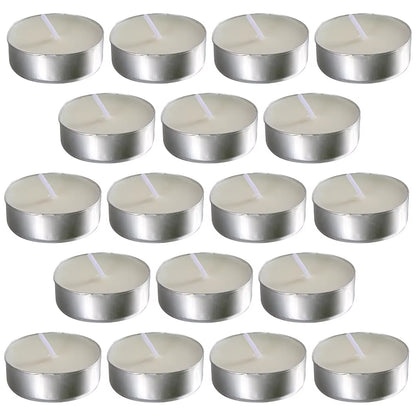 50 Pcs Tea Candles round Scented Room Small Tealight for Wedding Lights Household Romantic White Multi-Function Metal